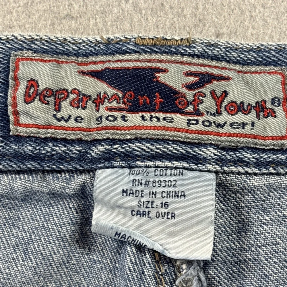 Vintage Y2K Department of Youth Denim Long Skirt Size 16 "We Got The Power" - Picture 8 of 10
